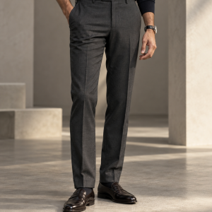 Pantalones masculinos de vestir color carbón