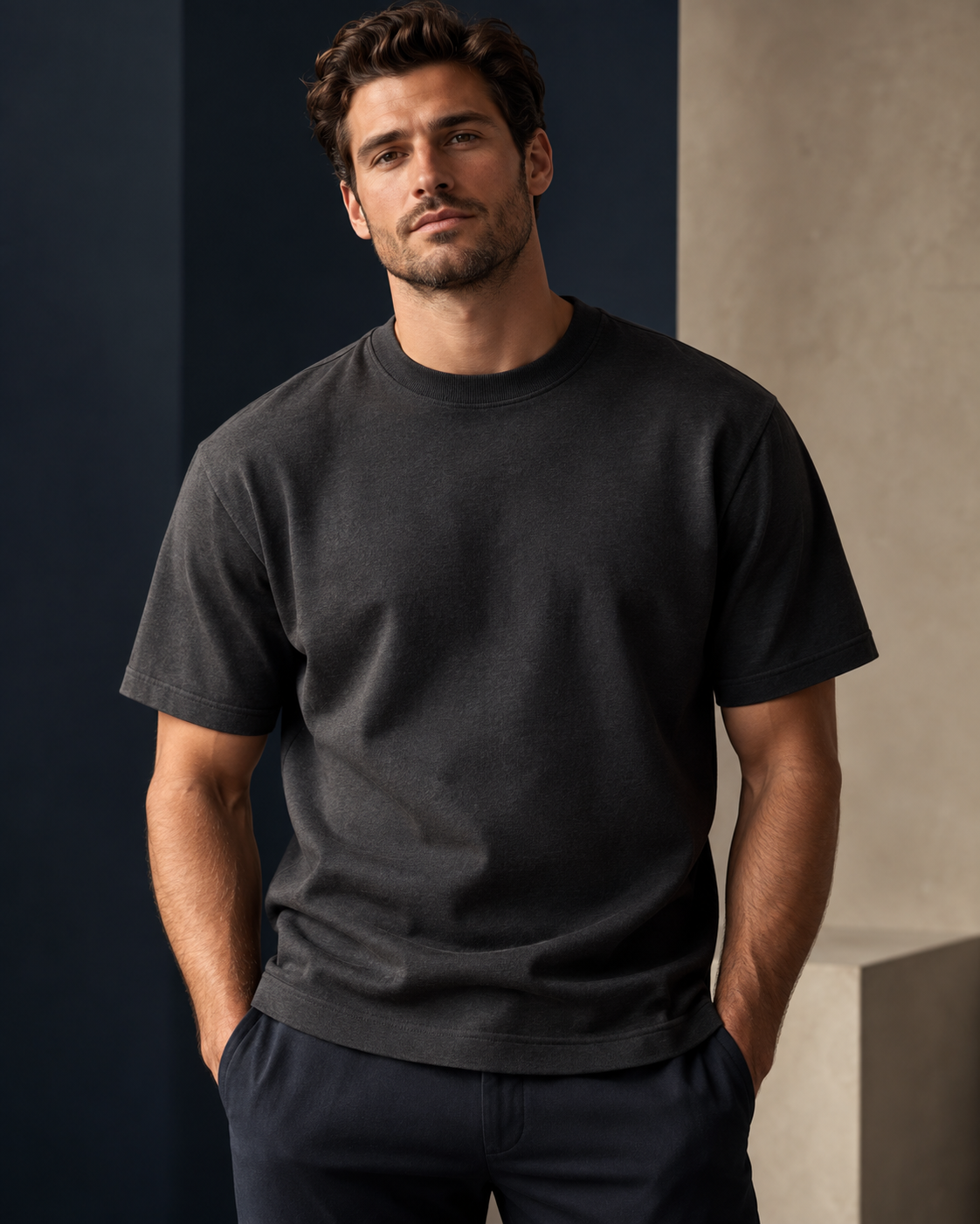 Polera masculina premium color carbón